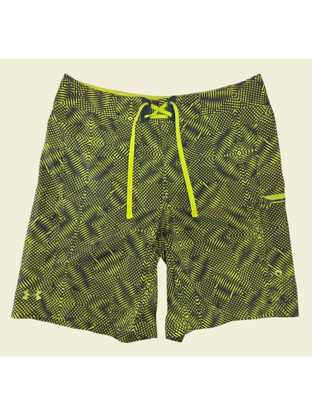 Under Armour Yellow & Black Geometric Board Shorts Size 36